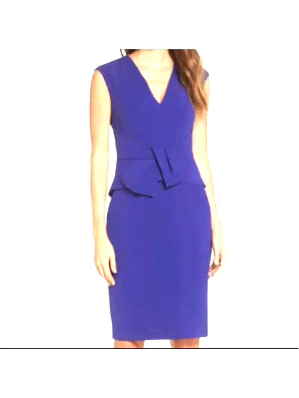 Vince Camuto Size 6 NWT Roy Purple Sleeveless Dress V-neck Shift Peplum